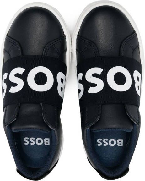 BOSS Kidswear Sneakers met logoprint Blauw