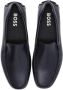 BOSS Leren loafers met logo-reliëf Blauw - Thumbnail 4