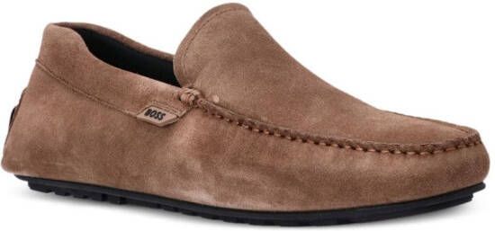 BOSS Suède loafers Bruin