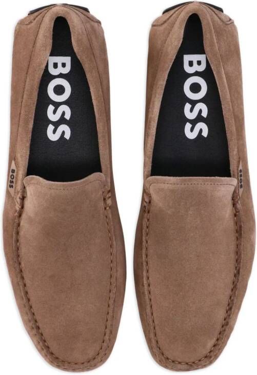 BOSS Suède loafers Bruin