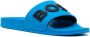 BOSS Badslippers met logo-reliëf Blauw - Thumbnail 2