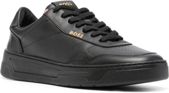 BOSS Leren sneakers Zwart