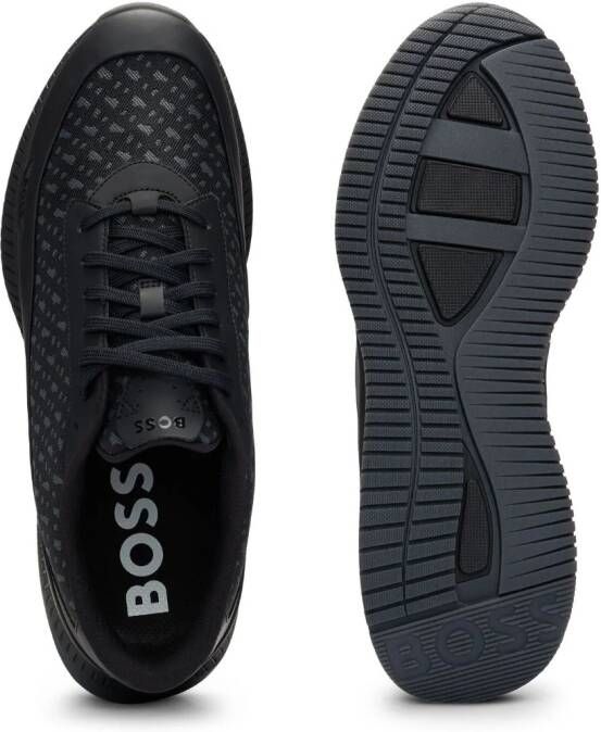 BOSS Sneakers met monogram-jacquard Zwart