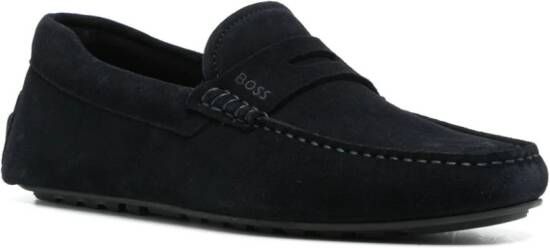 BOSS Noel suède mocassins Blauw