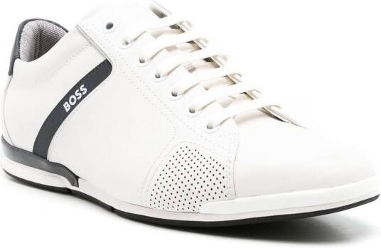 BOSS Saturn sneakers met logo-reliëf Wit