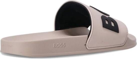 BOSS Slippers met logo-reliëf Beige