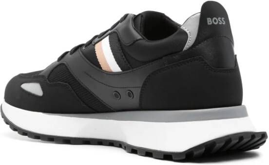 BOSS Gestreepte sneakers Zwart