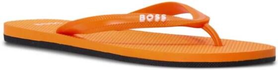 BOSS Teenslippers met logo-applicatie Oranje