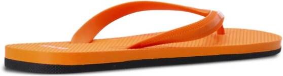 BOSS Teenslippers met logo-applicatie Oranje