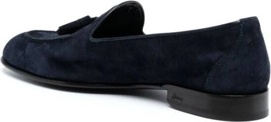 Brioni Appia suède loafers Blauw