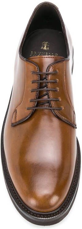 Brunello Cucinelli Cordovan derby schoenen Bruin