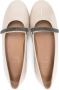 Brunello Cucinelli Kids Leren ballerina's met kralenband Beige - Thumbnail 3