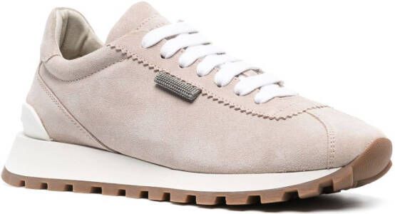 Brunello Cucinelli Leren sneakers Beige