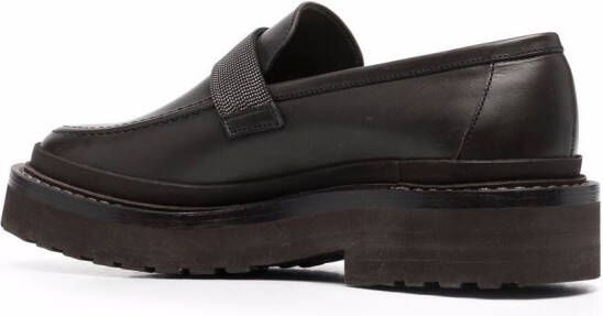 Brunello Cucinelli Loafers met gekruist bandje Grijs