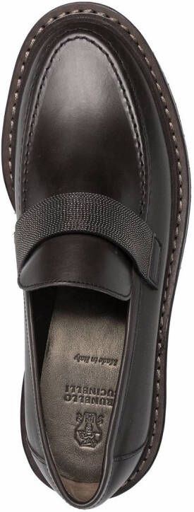 Brunello Cucinelli Loafers met gekruist bandje Grijs