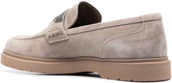 Brunello Cucinelli Loafers met kralen Beige