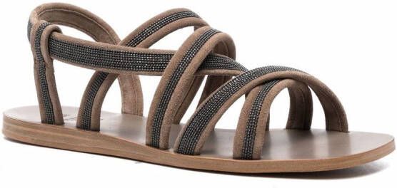 Brunello Cucinelli Monili sandalen met bandjes Bruin