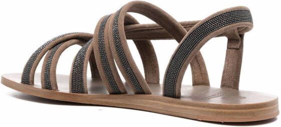 Brunello Cucinelli Monili sandalen met bandjes Bruin