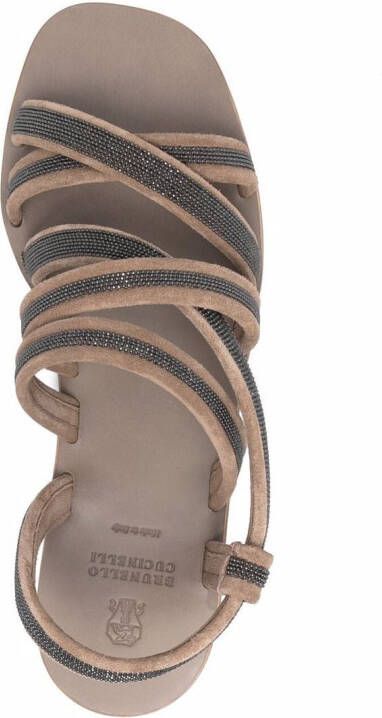 Brunello Cucinelli Monili sandalen met bandjes Bruin