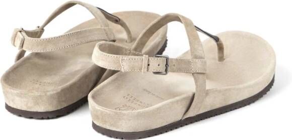 Brunello Cucinelli Sandalen met verfraaide bandjes Beige