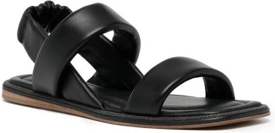 Brunello Cucinelli Sandalen met vierkante neus Zwart