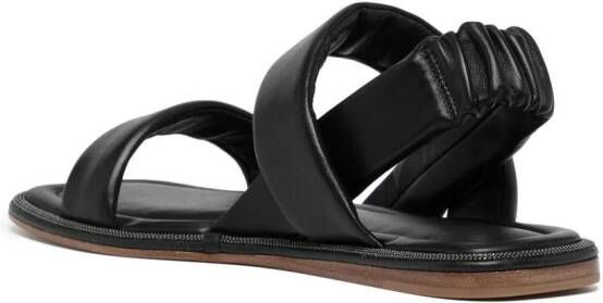 Brunello Cucinelli Sandalen met vierkante neus Zwart