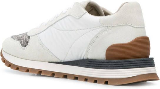 Brunello Cucinelli Sneakers met colourblocking Beige