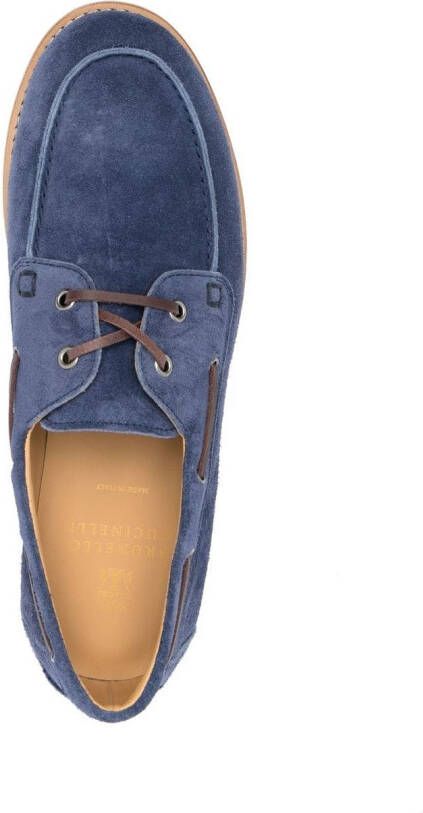 Brunello Cucinelli Suède bootschoenen Blauw