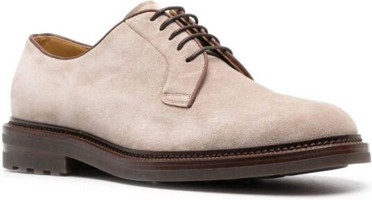 Brunello Cucinelli Suède derby schoenen Beige