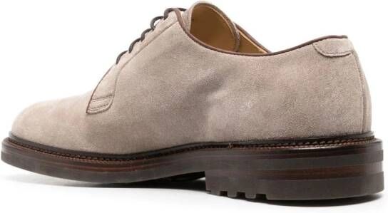 Brunello Cucinelli Suède derby schoenen Beige