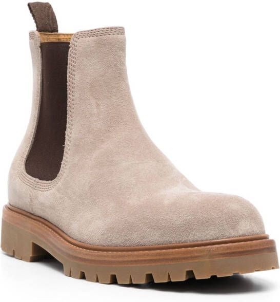 Brunello Cucinelli Suède enkellaarzen Beige