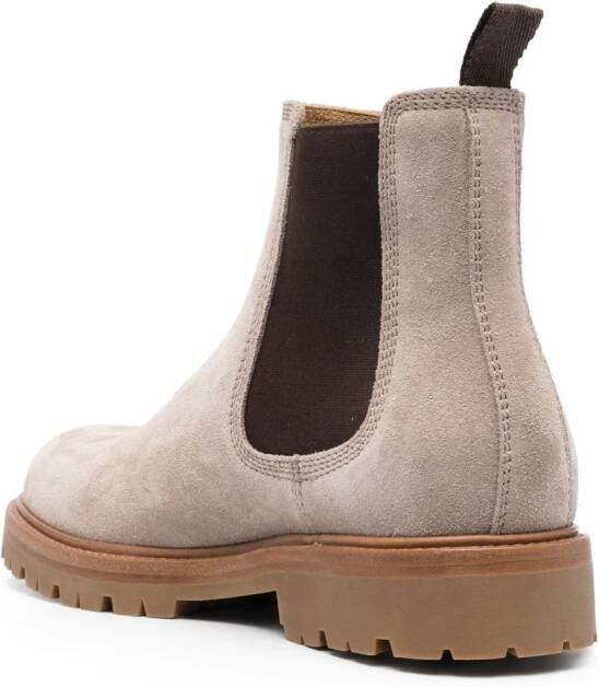 Brunello Cucinelli Suède enkellaarzen Beige