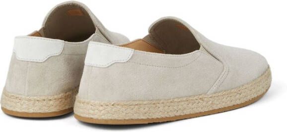 Brunello Cucinelli Suède espadrilles met logo-reliëf Beige