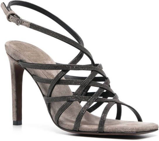 Brunello Cucinelli Suède sandalen Grijs