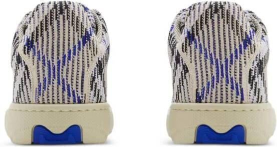 Burberry Box geruite gebreide sneakers Blauw