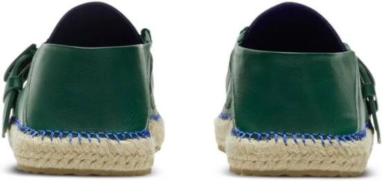 Burberry Deck leren espadrilles Groen