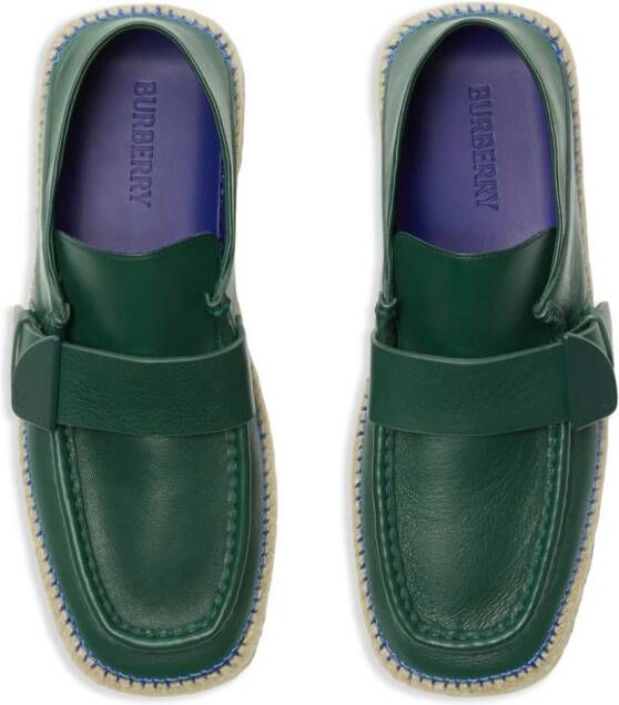 Burberry Deck leren espadrilles Groen