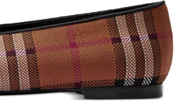 Burberry Geruite ballerina's Bruin