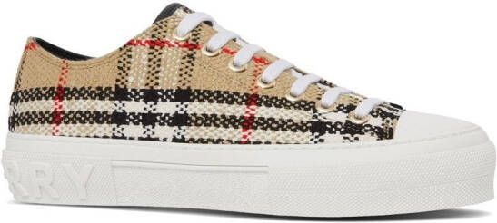 Burberry Geruite low-top sneakers Bruin