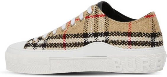 Burberry Geruite low-top sneakers Bruin