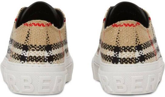 Burberry Geruite low-top sneakers Bruin