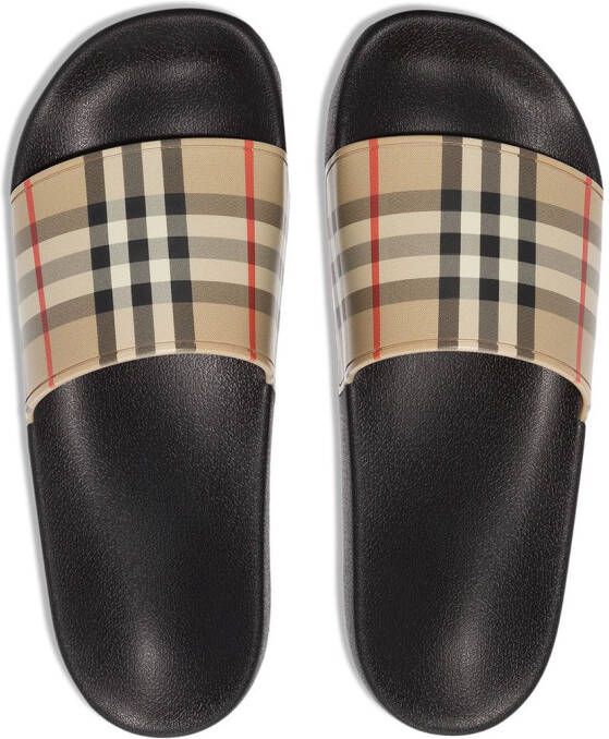 Burberry Geruite slippers Bruin