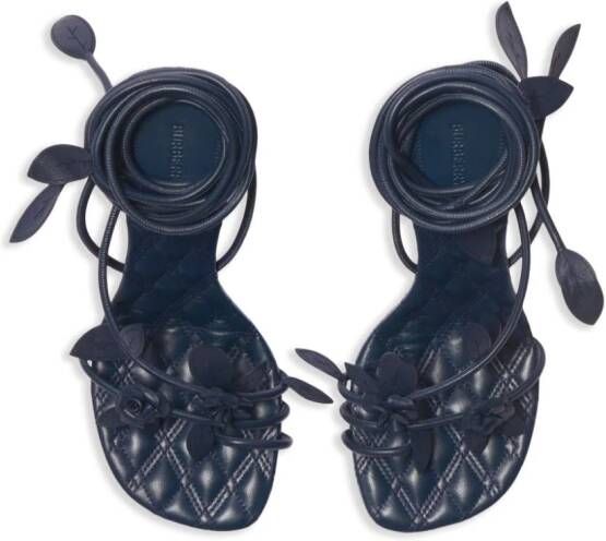 Burberry Ivy Flora leren sandalen Blauw