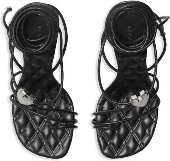 Burberry Ivy Shield leren sandalen Zwart