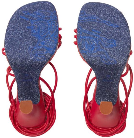 Burberry Ivy Shield 105 sandalen met bandjes Rood