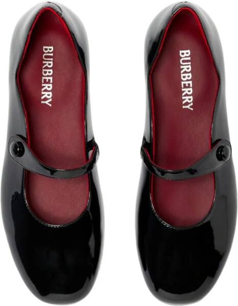 Burberry Kids Mary Jane leren ballerina's Zwart