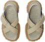 Burberry Leren sandalen met logo-reliëf Beige - Thumbnail 4