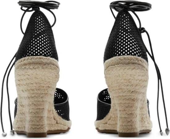 Burberry Mesh Plunge espadrilles met mesh Zwart