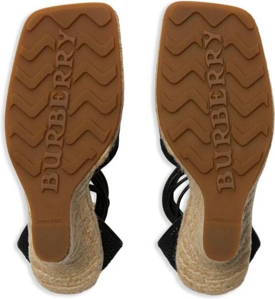 Burberry Mesh Plunge espadrilles met mesh Zwart