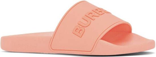 Burberry Slippers met logo-reliëf Roze